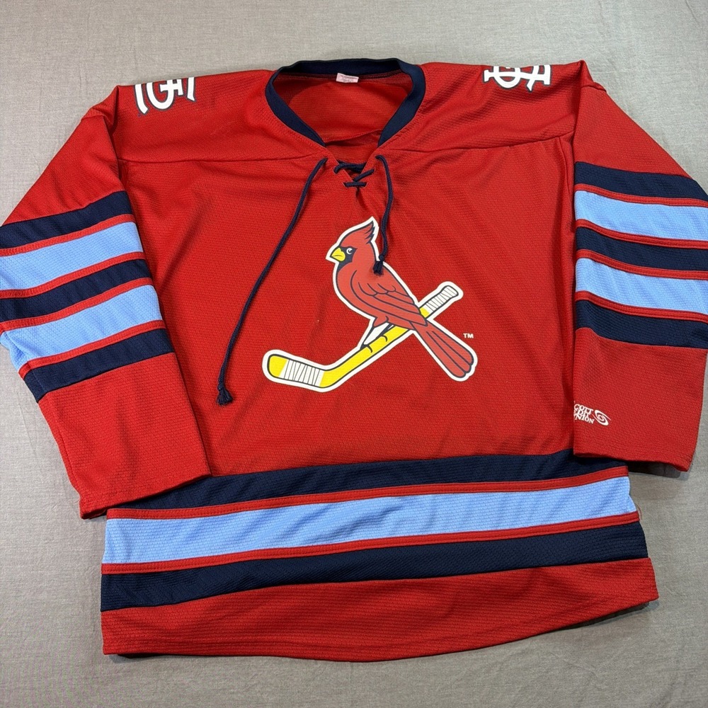 St Louis Cardinals Promotional Giveaway Hockey Jersey Lace Up‎ Red XL